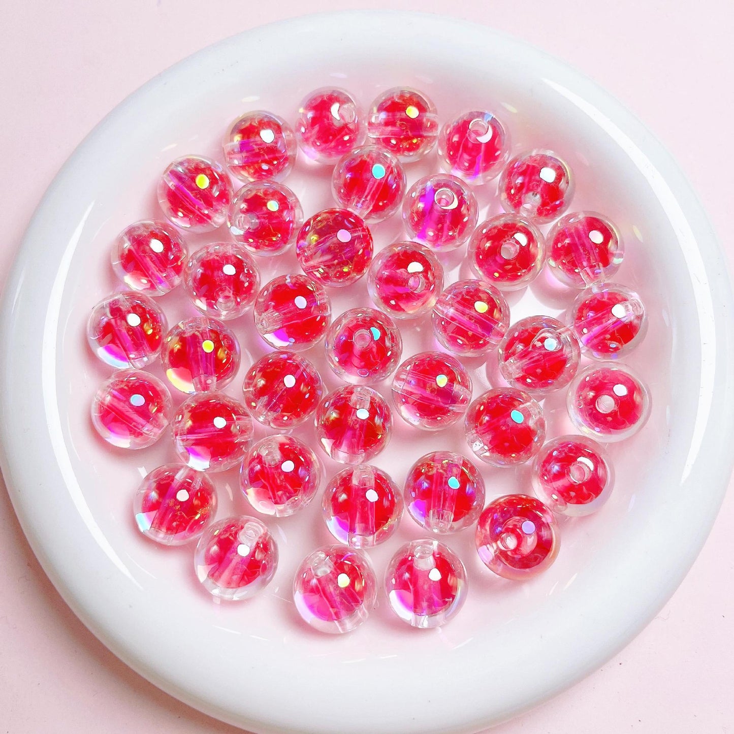 16MM Macaron colored UV coated cream jelly bean beads