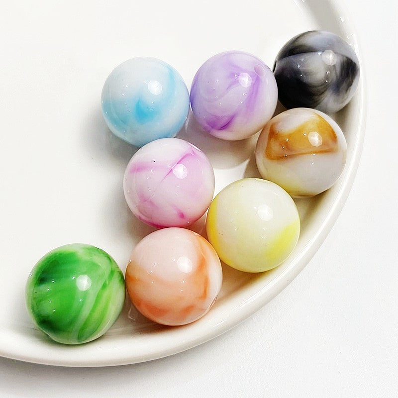 16MM Acrylic dual color gradient plated round beads
