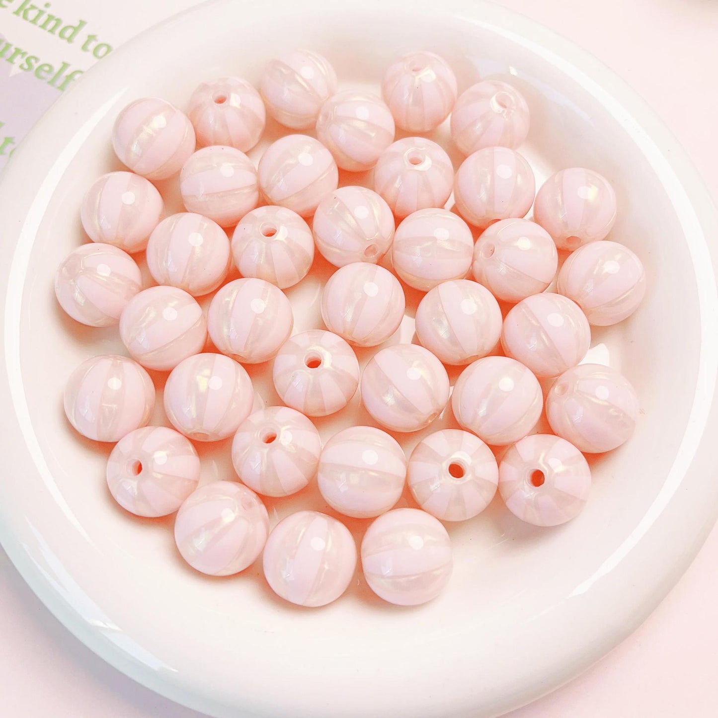 16MM Acrylic candy striped watermelon round beads