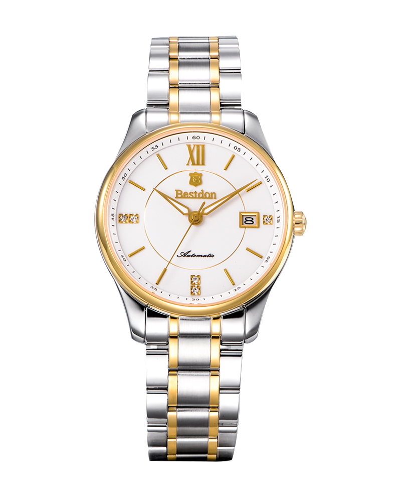 Bestdon Men's watch, business style, simple, waterproof, calendar, ultra-thin, gold-plated, steel strap, genuine watch