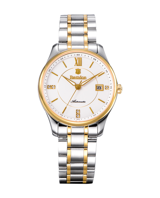 Bestdon Men's watch, business style, simple, waterproof, calendar, ultra-thin, gold-plated, steel strap, genuine watch