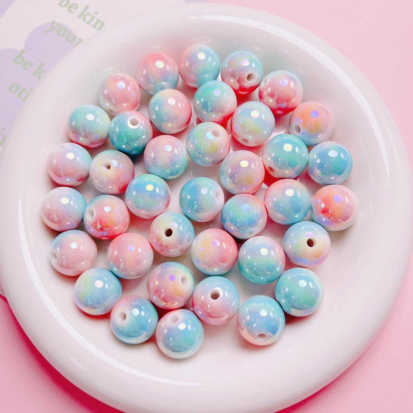 16MM UV color gradient burst beads