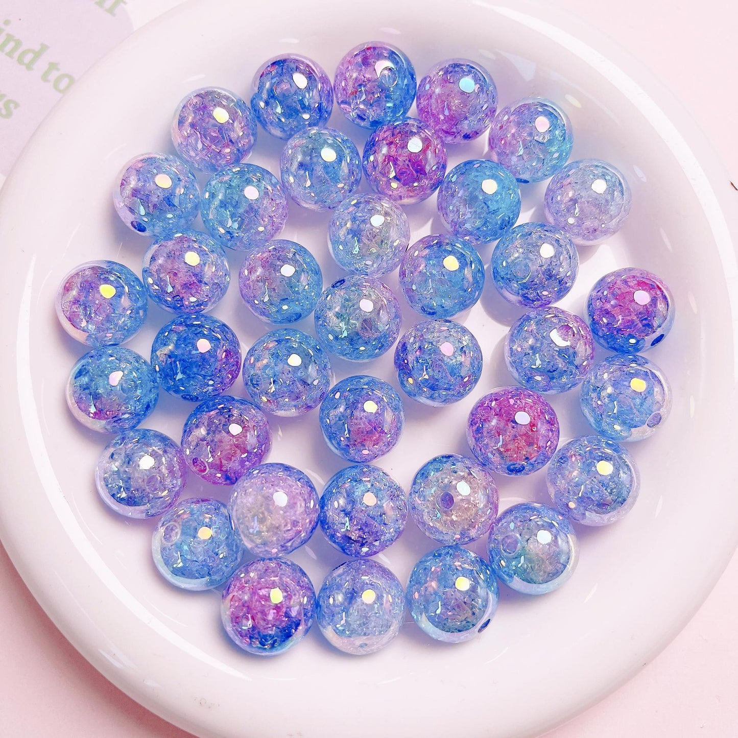 16MM UV dual color gradient burst bead