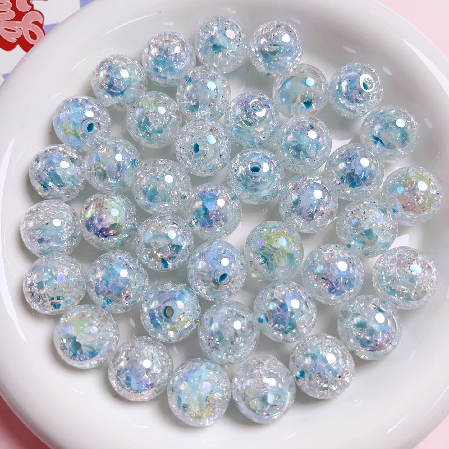 16MM Color coated UV floral beads