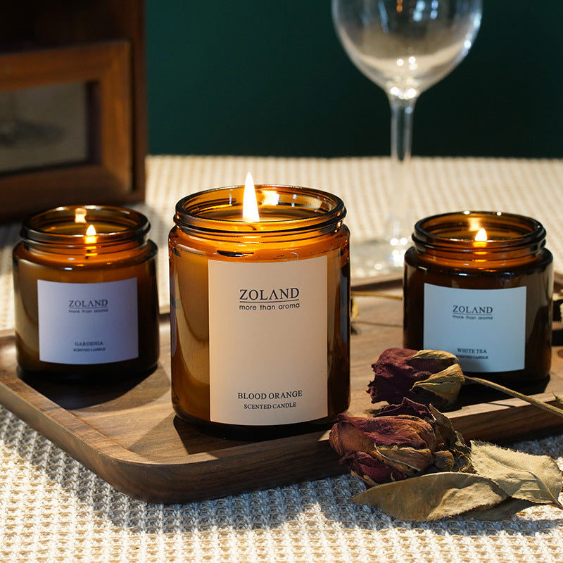 Brown ins style smokeless handmade souvenir aromatherapy candle ornaments home fragrance soy candle aromatherapy